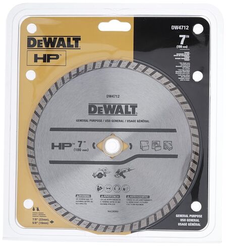 DEWALT Diamond Blade for Block and Brick, Dry/Wet Cutting, Continuous Rim, 7-Inch (DW4712) in Kuwait