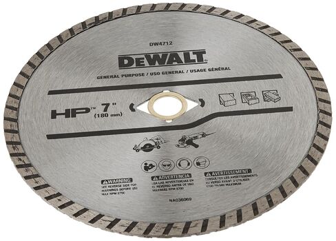 DEWALT Diamond Blade for Block and Brick, Dry/Wet Cutting, Continuous Rim, 7-Inch (DW4712) in Kuwait