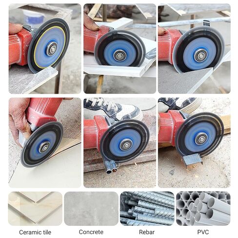 LOZLIN Diamond Blades 3-Pack 4.5" Diamond Multi-Purpose Saw Blades - Heavy Duty Angle Grinder Discs for Cutting Marble/Quartz/Stone/Tile/Metal/Plastic (Black Teeth) in Kuwait