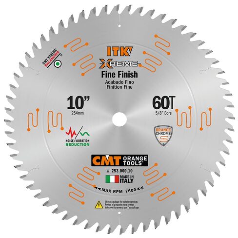 CMT Orange Tools 253.060.10 - Fine Finishing Saw Blade D=10 B=5/8 ß=ATB 15 K=0.102 P=0.071 a=7 in Kuwait