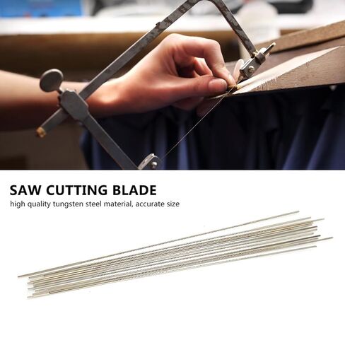 12PCS Jewelers Saw Blades, 130mm Tungsten Steel Saw Cutting Blades, Scroll Saws Cutting Sawing Carve Tool for Metal Jewelry Waxing and Engraving in Kuwait