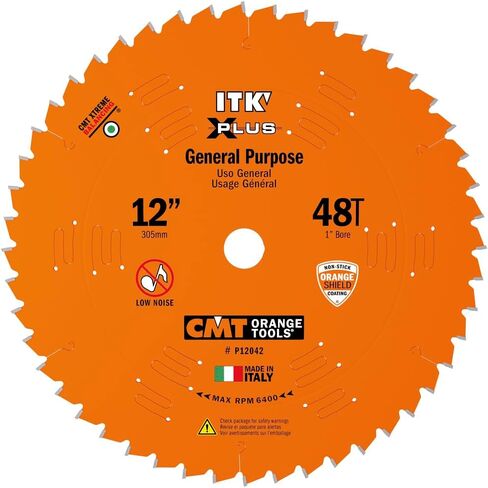 CMT Orange Tools P12042 - ITK Plus Multipurpose Saw Blade D=12 B=1 Z48 K=0.110 P=0.071 a=-10 in Kuwait