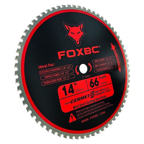 FOXBC 14 Inch Metal Steel Cutting Saw Blade 66 Tooth for Evolution 14 Inch Chop Saw and Other, Cermet Carbide Up to 5X Longer Life in Kuwait