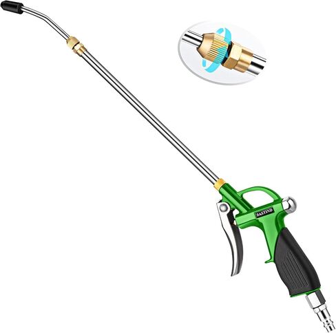JASTIND Long Air Nozzle Blow Gun for Compressor, 19-28 Inch Extension Wand | 1/4" Quick Plug, 200PSI Max, Rubber Non-Slip Grip & Protective Tip, All-Metal Construction, Industrial Long Cleaning Reach in Kuwait
