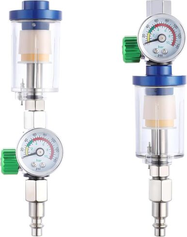 ENDOZER Oil Water Separator, Air Filter with Pressure Gauge, Pressure Regulator for Air Spray Gun, G1/4" Inlet and Outlet in Kuwait