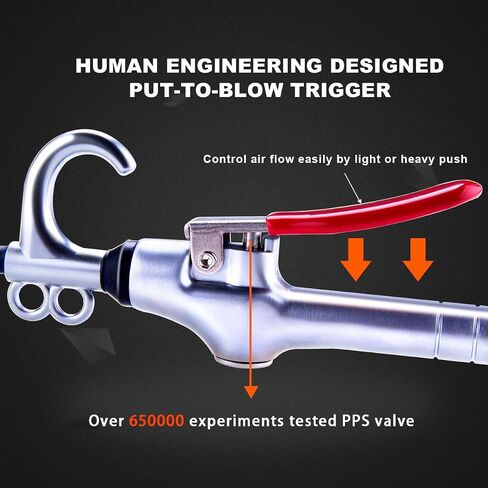 High Volume Air Blow Gun Alluminum Rubber Guard Air Flow Nozzle,Industrial Household Air Blower Gun,Pneumatic Air Compressor Accessories Dust Cleaning Tool in Kuwait