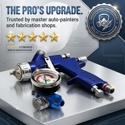 LE LEMATEC Paint Spray Gun Air Pressure Regulator with Gauge, 1/4 NPT | 0-150 PSI flow control valve, inline compressor fitting, HVLP & pneumatic tools, tire inflation, automotive use in Kuwait