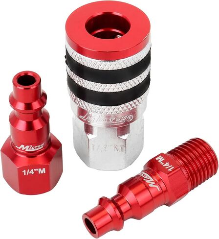 Milton S-314MKIT ColorFit Coupler & Plug Kit - (M-Style, Red) - 1/4" NPT, (14-Piece) in Kuwait