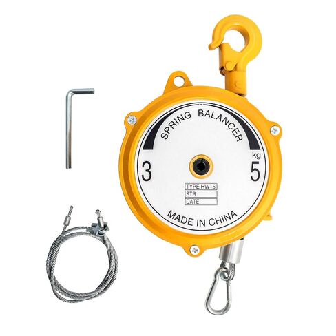 QWORK Spring Balancer, 7-11lbs(3-5kg) Retractable Balancer with 5 Ft Long Wire Rope and Hook, Retractable Spring Tool Hanging Holding Equipment in Kuwait