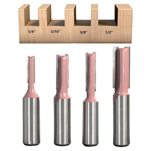 6Pcs Straight Router Bit Set 1/4 Shank, Double Flute Straight Bit Dado Straight Cut Router Bit, Cut Dia 3/4", 5/8", 1/2", 3/8", 5/16", 1/4", Straight Router Bit for Woodworking Groove by SICWOOD in Saudi Arabia