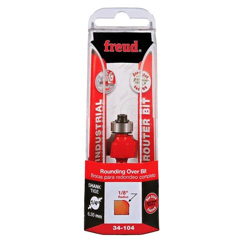 Freud Radius Rounding Over Bit with Perma-Shield Coating and Quadra-Cut Design for Flawless Finish - 2 Cutters, 1/4" Shank Dia., 1/8" Radius, 2-3/16" Length - 34-104 in Kuwait