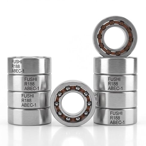 R188 Open Deep Groove Ball Bearing, 1/4" mmx1/2 mmx3/16 mm Fidget Spinner Bearing with Nylon Caged (10 PCS) in Kuwait