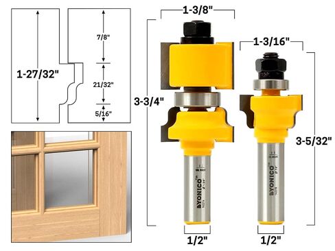 YONICO Router Bits Window Sash Set 2 Bit Ogee 1/2-Inch Shank 18227 in Saudi Arabia