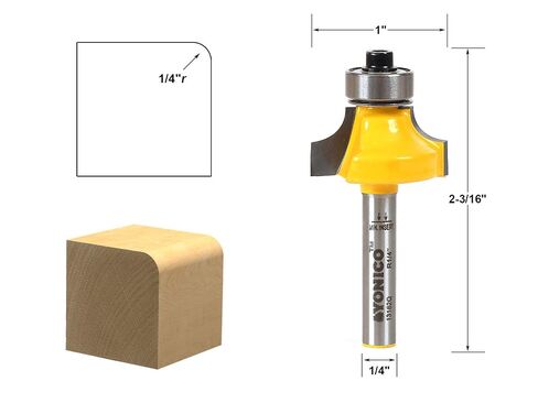 YONICO 13162q 1/4-Inch Radius Round Over Edge Forming Router Bit 1/4-Inch Shank in Kuwait
