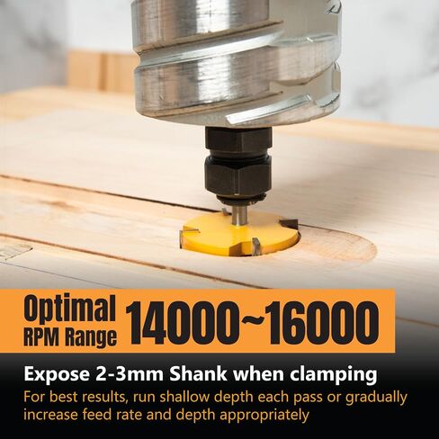 POWERTEC Slab Flattening Router Bit, 1/4 Shank, 2" Diameter, 1/2" Cutting Depth, Woodworking Surfacing Bits for CNC Machine, Wood Milling & Live Edge Wood Planing (73056) in Kuwait
