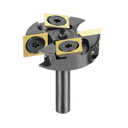 SpeTool 2+2 Flute Slab Flattening Router Bit 1/4" Shank, 1-1/4" Cutting Dia Carbide Insert Spoilboard Surfacing Bit with ATS Coating for Softwood, Hardwood, MDF in Kuwait