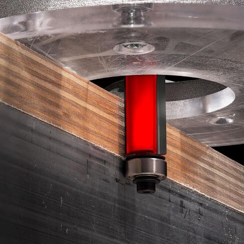 Freud 1/2" Top & Bottom Bearing Flush Trim Router Bit with Tico Hi-Density Carbide for Maximum Performance - Ideal for Template Work & Laminate Routing, 1/2" Diameter, 1/4" Shank, 2 Cutters - 50-501 in Kuwait