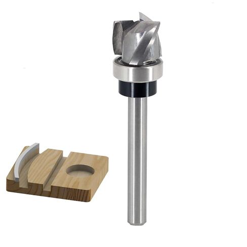 Compression Top and Bottom Bearing Flush Trim Router Bit 1/4 Shank - 1/2" Cutting Dia, Carbide Spiral Up-Down Pattern Template Flush Cut Router Bit, for Wood Trimming in Kuwait
