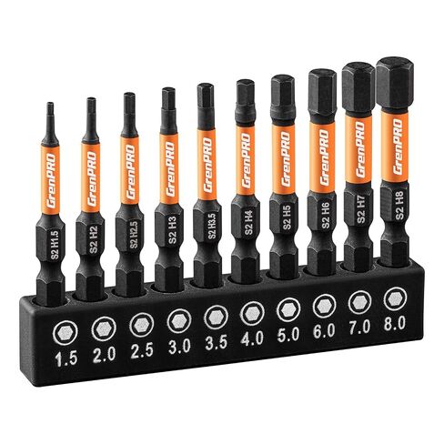 GRENPRO Allen Wrench Drill Bit Set 22pc Hex Bit Set, Impact Driver Bit Set, Screwdriver Bit Set, Allen Wrenches Sets, Allen Socket Set, 2" Long Metric&SAE 1/4" Hex Shank Magnetic Allen Key Drill Bits in Kuwait