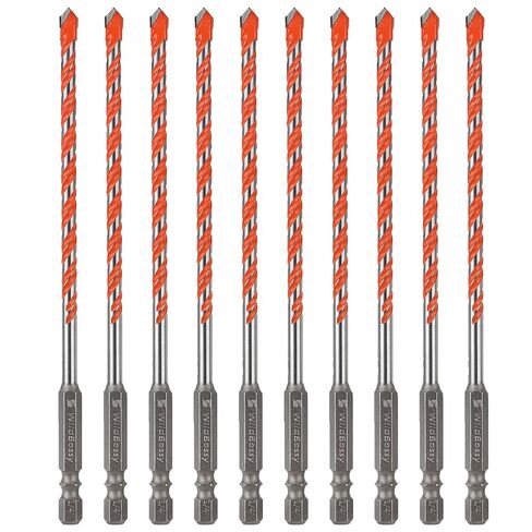 Concrete Carbide Drill Bits Hex Shank Masonry Cement Tile Drill Bit Set for Glass, Brick, Plastic, Cement and Tile, 5/32"-1/2" (10PCS) in Kuwait