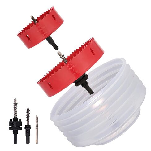 6-Inch & 4-Inch Hole Saw for Recessed Lights and Can Lights - Bi-Metal 4 & 6 Hole Saw with Dust Bowl for 95% Dust Colletcion - Drill Hole Cutter Kit for Wood, Ceiling, Plastic and Metal in Kuwait