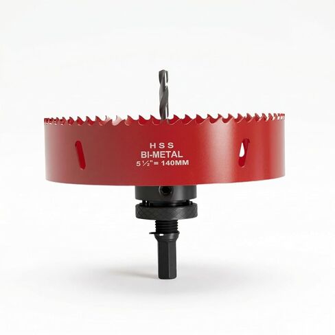 4-1/4" Bi-Metal Hole Saw with Arbor, Heavy Duty 4.25 inch Hole Cutter for Metal, Wood & Plastic, Smooth Cutting Edge & Fast Chip Removal in Kuwait