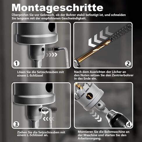 GSTK Upgrade Heavy Duty Carbide Hole Saw 14 Pcs,Metal Steel Hole Saw Drill Bit,TCT Hole Cutter,Alloy Hardness Upgrade, with 2*Extra Titanium Plated Pilot Center Drill and 2*L-Wrench in Kuwait
