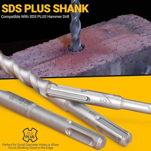 TGFTGF 17-Piece SDS Plus Rotary Hammer Drill Bits and Chisel Set, YG8C Carbide Tips, SDS Plus Bits, Masonry Drill Bit Set for Concrete, Brick and Stone, with Storage Case, Ideal Tool for DIY, Home in Kuwait