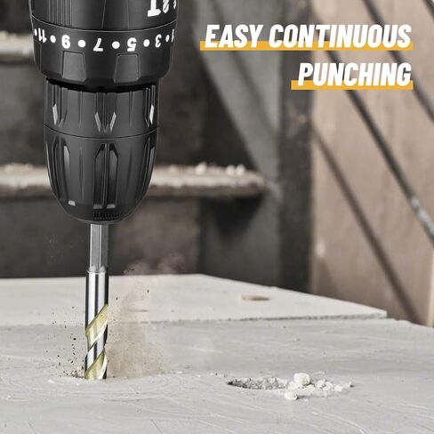 GRENPRO Concrete Drill Bit Set, 8 PCS Masonry Drill Bit Set for Concrete 5/32"-3/8", Industrial Carbide Drill Bits, Shockproof Hex Shank Drill Bit Set for Cement/Porcelain Tile/Brick/Class/Plastic in Kuwait