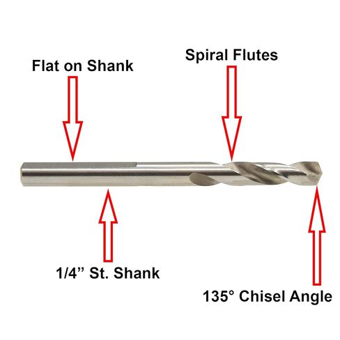 MaxTool 2PCs 1/4" x 3-1/16" Overall Length HSS Pilot Drill BITS STUB Drills Short for holesaw arbors up to 1.5" Cut-Depth; BA02W06R1030P2 in Kuwait
