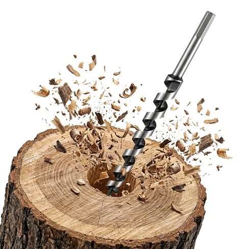 1/2-Inch x 12-Inch Auger Drill Bit for Wood, Hex Shank 3/8-Inch One Piece, Ship Auger Long Drill Bit for Soft and Hard Wood, Plastic, Drywall and Composite Materials | Ship auger drills clean holes in wood, drywall, plastic, and composite materials. Fits  in Saudi Arabia