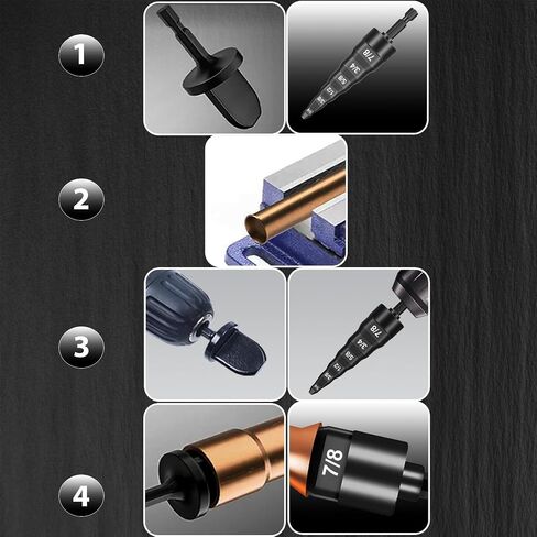 7Pcs Swaging Tool HVAC, Air Conditioner Copper Expander Tube HVAC with 6 in 1 Swedge Tool, Flaring Drill Pipe Repairing Tubing Set 1/4'', 3/8'', 1/2'', 5/8'', 3/4'', 7/8'' Bits in Kuwait
