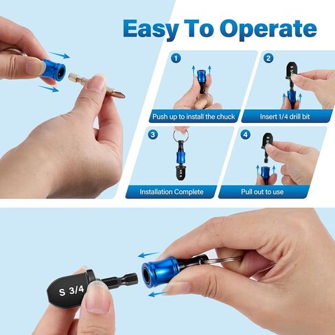 WADEO Swaging Tool HVAC Repairing Set with Bit Holder, Portable Copper Swage Tools HVAC Kit with Keychain, Air Conditioner Copper Tube Pipe Expander Drill Bit 1/4'' 3/8'' 1/2'' 5/8'' 3/4'' 7/8'' Black in Kuwait