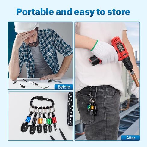 WADEO Swaging Tool HVAC Repairing Set with Bit Holder, Portable Copper Swage Tools HVAC Kit with Keychain, Air Conditioner Copper Tube Pipe Expander Drill Bit 1/4'' 3/8'' 1/2'' 5/8'' 3/4'' 7/8'' Black in Kuwait