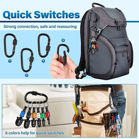 WADEO Swaging Tool HVAC Repairing Set with Bit Holder, Portable Copper Swage Tools HVAC Kit with Keychain, Air Conditioner Copper Tube Pipe Expander Drill Bit 1/4'' 3/8'' 1/2'' 5/8'' 3/4'' 7/8'' Black in Kuwait