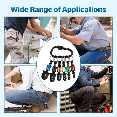 WADEO Swaging Tool HVAC Repairing Set with Bit Holder, Portable Copper Swage Tools HVAC Kit with Keychain, Air Conditioner Copper Tube Pipe Expander Drill Bit 1/4'' 3/8'' 1/2'' 5/8'' 3/4'' 7/8'' Black in Kuwait
