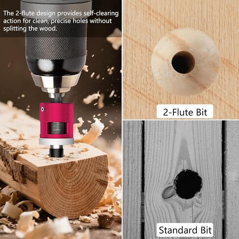 BURMONG 5-Piece Countersink Drill Bit Set with Adjustable Depth Stop, 1/4" Hex Shank Quick Change Drilling Tool Kit, 82° Woodworking Chamfer Bits for Wood, Plywood, MDF, Plastic in Kuwait