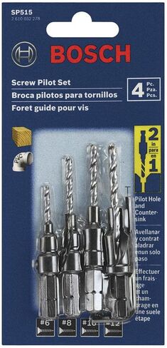 Bosch SP515 5-Piece Hex Shank Countersink Drill Bit Set #6#8#10#12 | Replacement Tool Part | Precision Drilling | Durable Steel | Quick-Change Compatible | Woodworking Applications in Kuwait