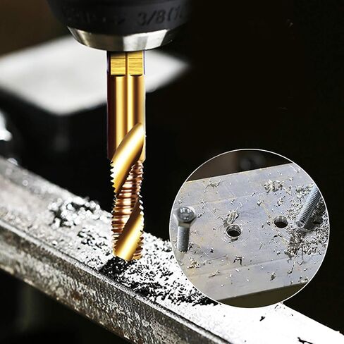 6 Packs Titanium Combination Drill & Taps Bit Set SAE 6-32nc 8-32nc 10-32nc 10-24nc 12-24nc 1/4-20nc. in Kuwait