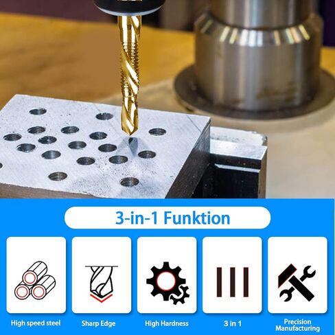 6 Packs Titanium Combination Drill & Taps Bit Set SAE 6-32nc 8-32nc 10-32nc 10-24nc 12-24nc 1/4-20nc. in Kuwait