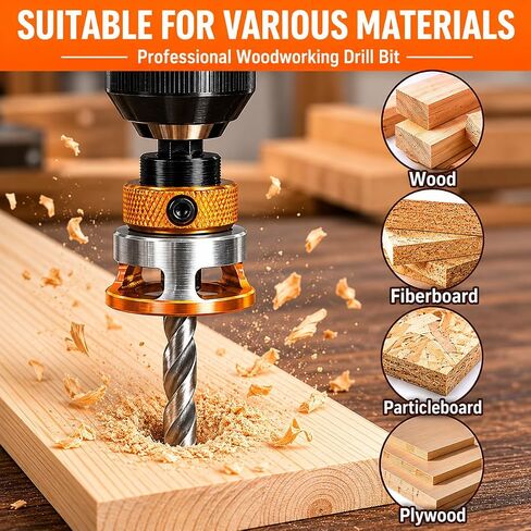 Countersink Drill Bit Set with Depth Stop 4PCS, HCS Four Blades Wood Countersink Bits with Adjustable Depth Stop, L Shape Wrench and S2 PH2 Screwdriver Bit for Wood, Plastic, Woodworking in Kuwait