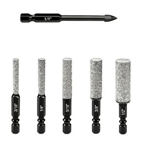 15PCS Diamond Tile Hole Saw Kit, Diamond Core Drill Bits: Tile Drill Bits | 5/8-11 6/6/8/20/25/35/50/75/100mm, Cutting Disc/Finger Bit/Chamfer Bit/SDS Adapter, Ceramic Tile Porcelain Granite in Kuwait