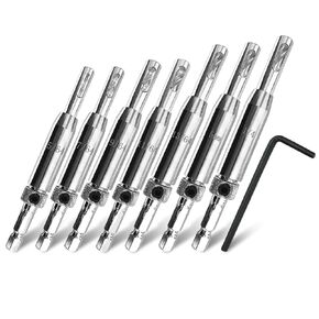 Upgraded Self-Centering Hinge Drill Bit, VIX Bit Set, High Speed Steel | 3/32", 7/64", 9/64" Hinge Sighting Center Drill Bit CC2430, 1/4 Inch Hex Shank, Precise Cabinet & Door Hinge & Pilot Hole Bit in Kuwait