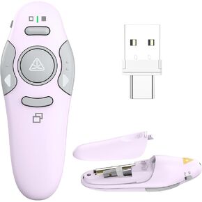 QUI Presentation Clicker Wireless Presenter Remote, Black, A | Clicker for PowerPoint Presentation Remote, PowerPoint Slide Advancer for Mac/Windows/Google Slide/Keynote in Saudi Arabia