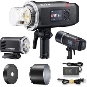 Godox AD600BM II 600Ws Outdoor Flash, Bowens Mount Monolight, GN87 1/8000 HSS, 500 Full Power Flashes, 0.01s ～ 1.9s Recycle Time with 40W Modeling Lamp for DSLR Cameras (Godox AD600BM Upgraded) in Kuwait