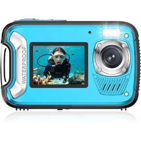 5K Waterproof Camera, 96MP 33FT Underwater Camera with Dual Screens, Autofocus Digital Camera for Snorkeling, Scuba Diving, Surfing & Travel in Saudi Arabia