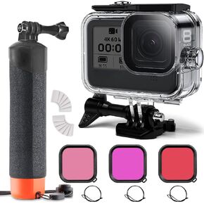 FitStill 60M/196FT Underwater Waterproof Protective Case for Go Pro Hero 13 Hero 12 Hero 11 Hero 10 Hero 9 Black,3Pack Filter Monopod Floating Hand Grip Selfie Stick Hero13/12/11/10/9 Black Accessory in Kuwait