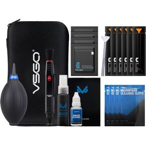 VSGO DKL-20F Sensor Cleaning Kit for Full Frame Cameras (24mm) | Compatible with Canon, Nikon, Sony, Pentax & DSLR, All-in-One Camera Cleaning Kit Including Swabs, Lens Pen, Air Blower, Etc. in Kuwait