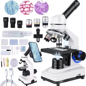 Herwicm Microscope,40X-2000X Microscope with Phone Adapter & Slides Set,Suitable for Students School Lab and Home Education (Monocular Microscope) in Saudi Arabia