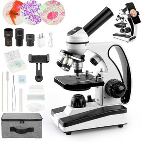 Microscope for Adults Kids 40X-2000X Compound Monocular Microscope for Students School Laboratory Home Education with Slides Set Phone Adapter in Saudi Arabia
